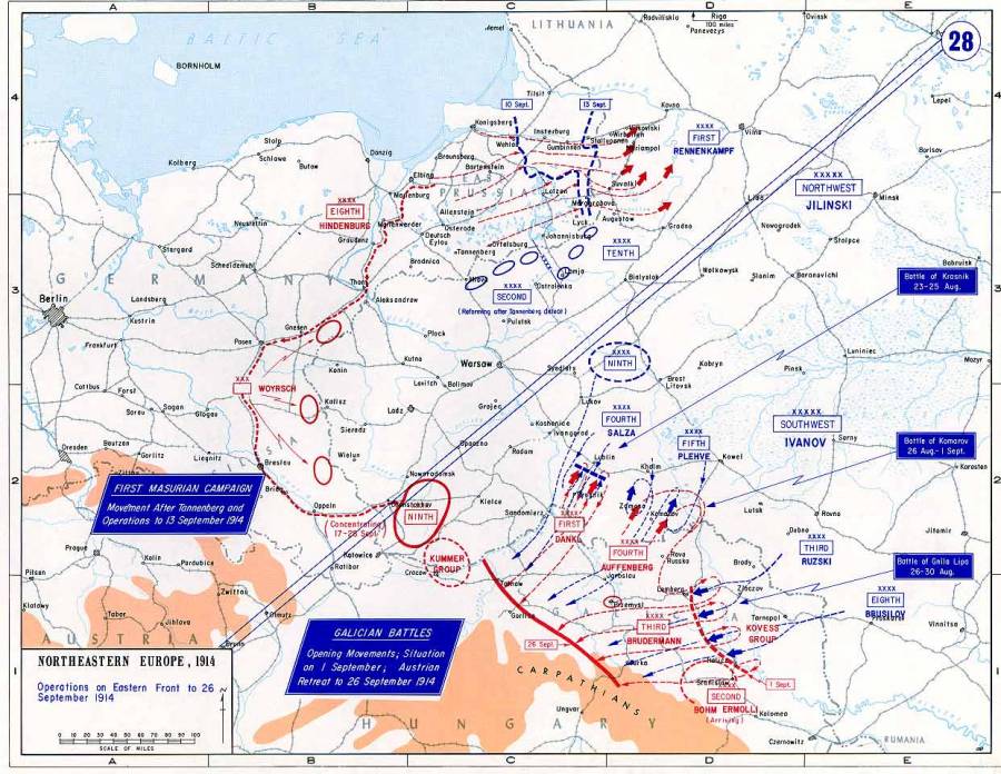 Operations on the Eastern Front to 20 September 1914